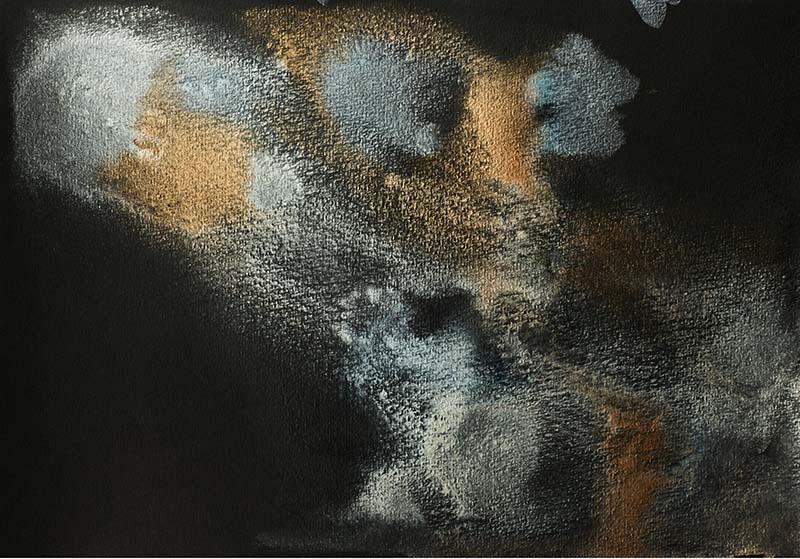 Cotman metallicfärger på svart akvarellpapper