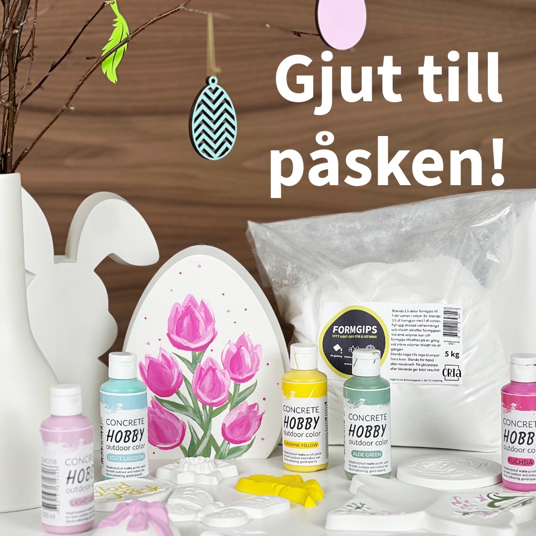 Påskbild med färger och formgips