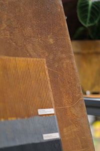 Rostpatina på plåt under Crias event