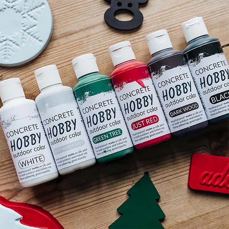 Concrete Hobby Outdoor Color, julpaket med 6 stycken hobbyfärger med jultema.