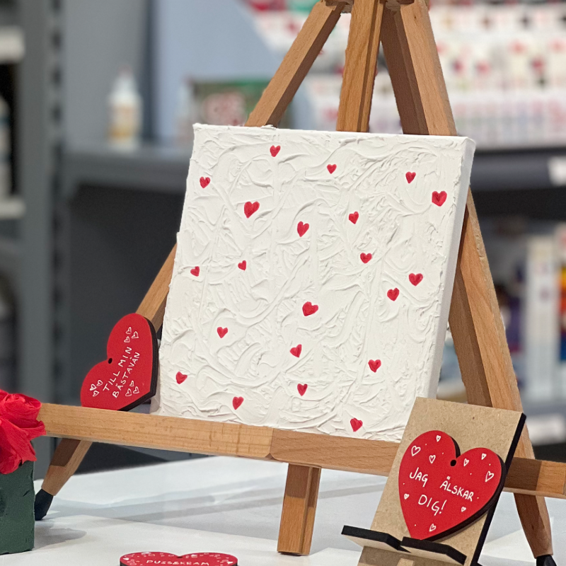 Alla hjärtans dag tavla och hjärtan