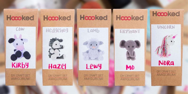 Hooked DIY-kit Amigurumi olika figurer