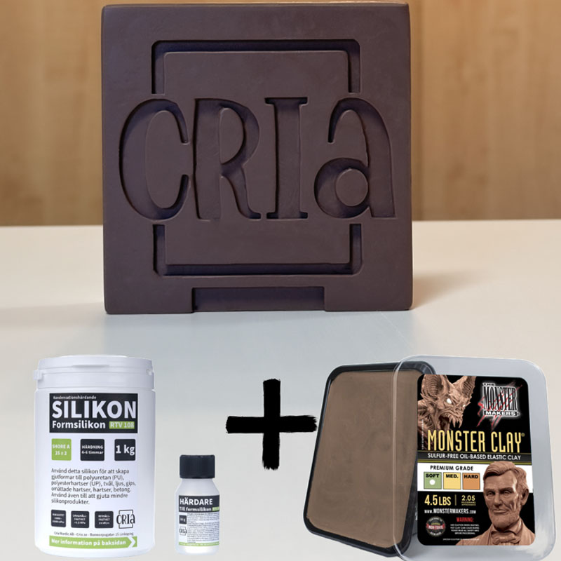 RTV 108 är ett silikon som, bland mycket annat, lämpar sig för att gjuta med lera i som t.ex. Monster Clay