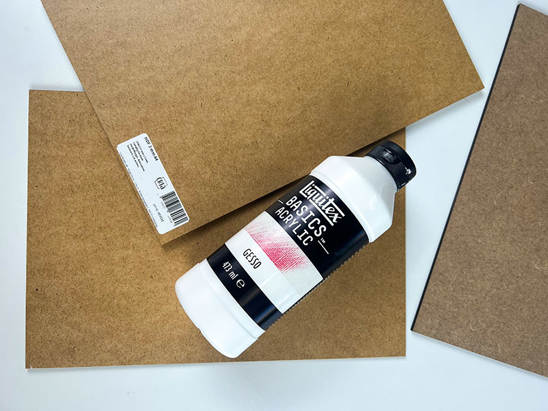 Liquitex Basic Gesso och MDF- HDF-pannåer