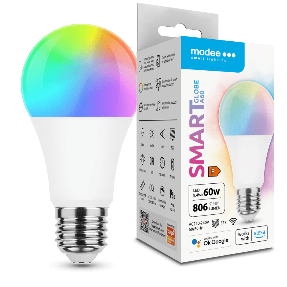 Modee LED SMART (Tuya Wi-Fi) E27 A60 | 9,4W | RGBW