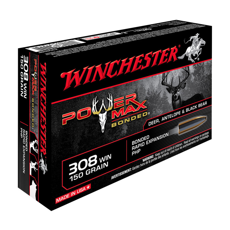 WINCHESTER CART,308Win,POWER MAX BONDED,150gr,20/200