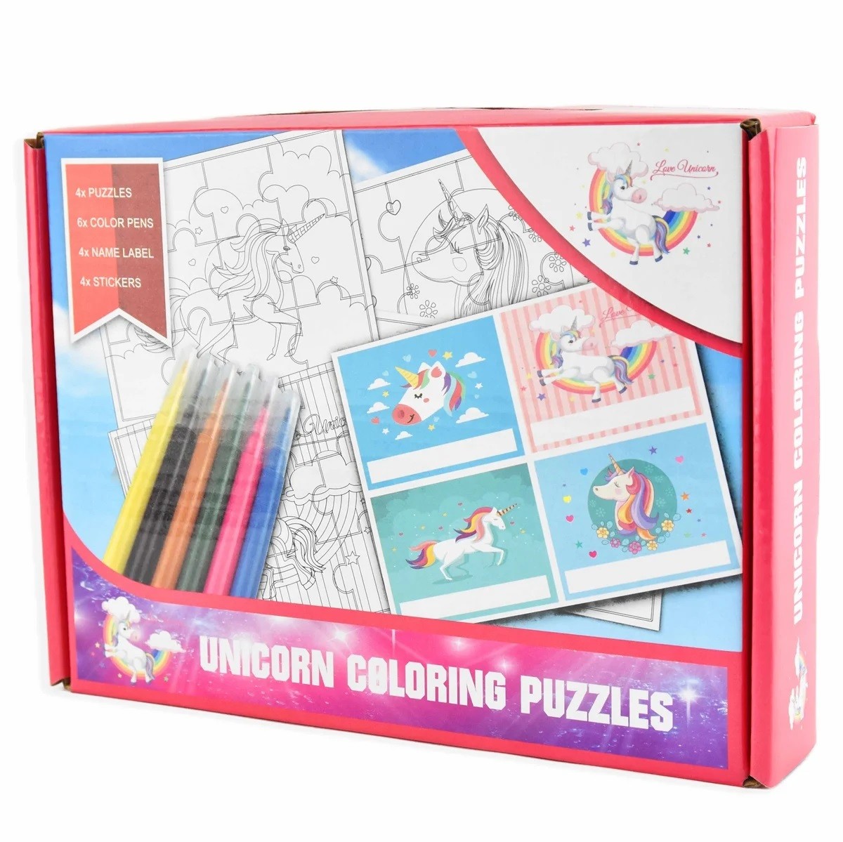 Pussel målarset unicorn - Puzzle coloring set unicorn