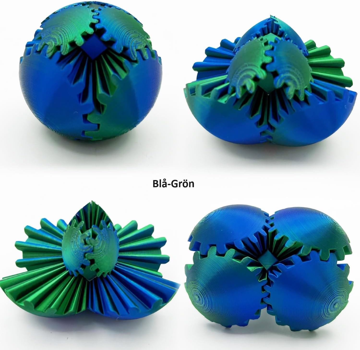 Gear ball - Fidget (Blå-Grön A 6 Cm)