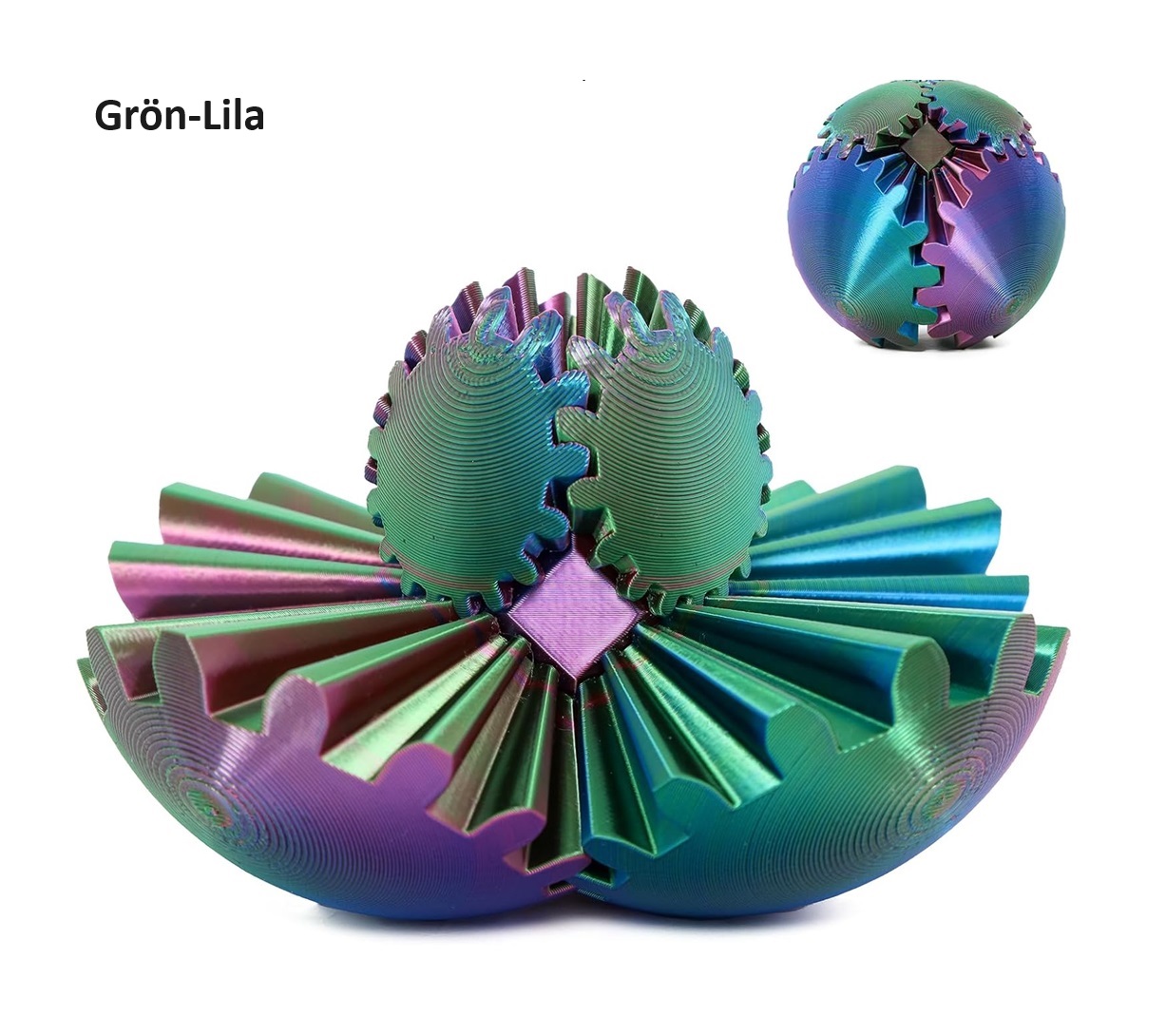 Gear ball - Fidget (Grön-Lila E 6 Cm)