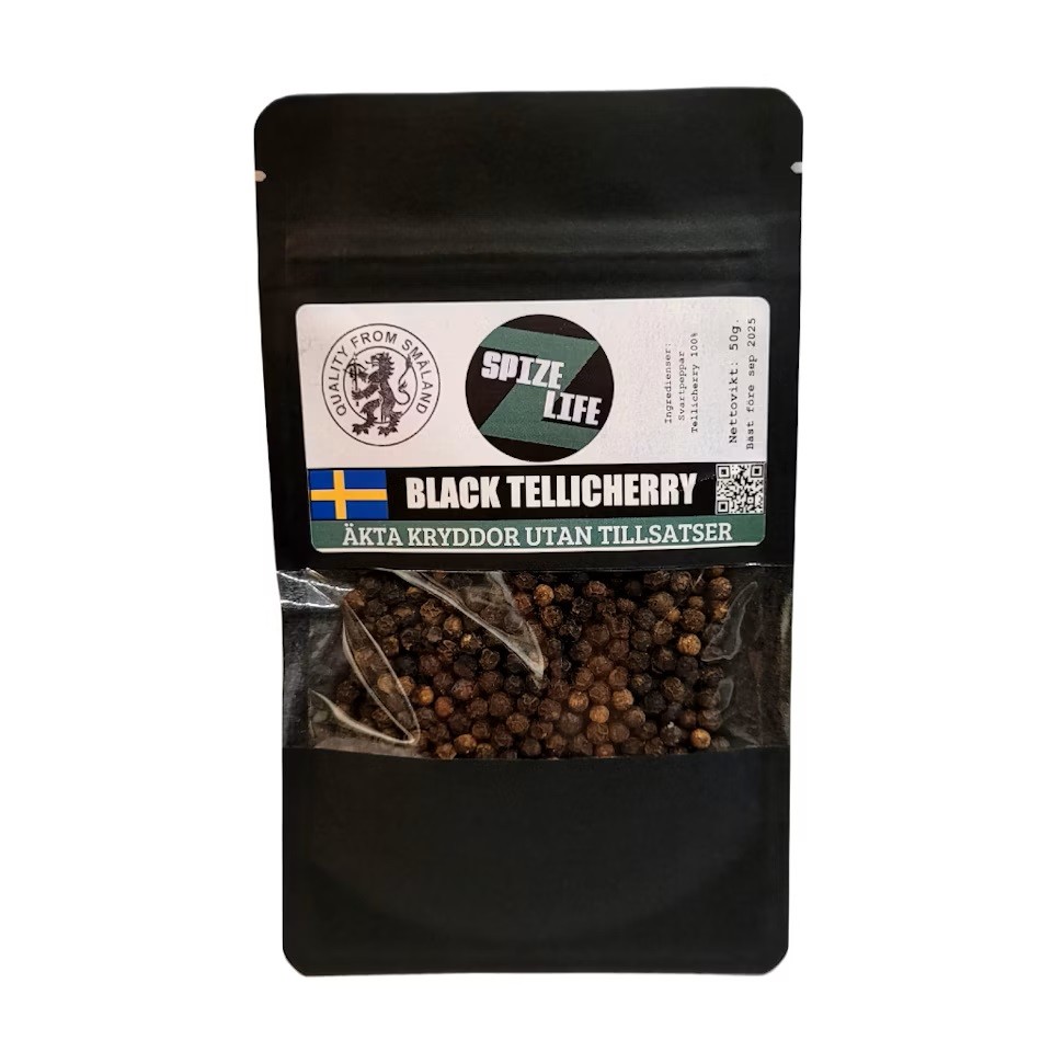 Hel svartpeppar Black Tellicherry, 50g