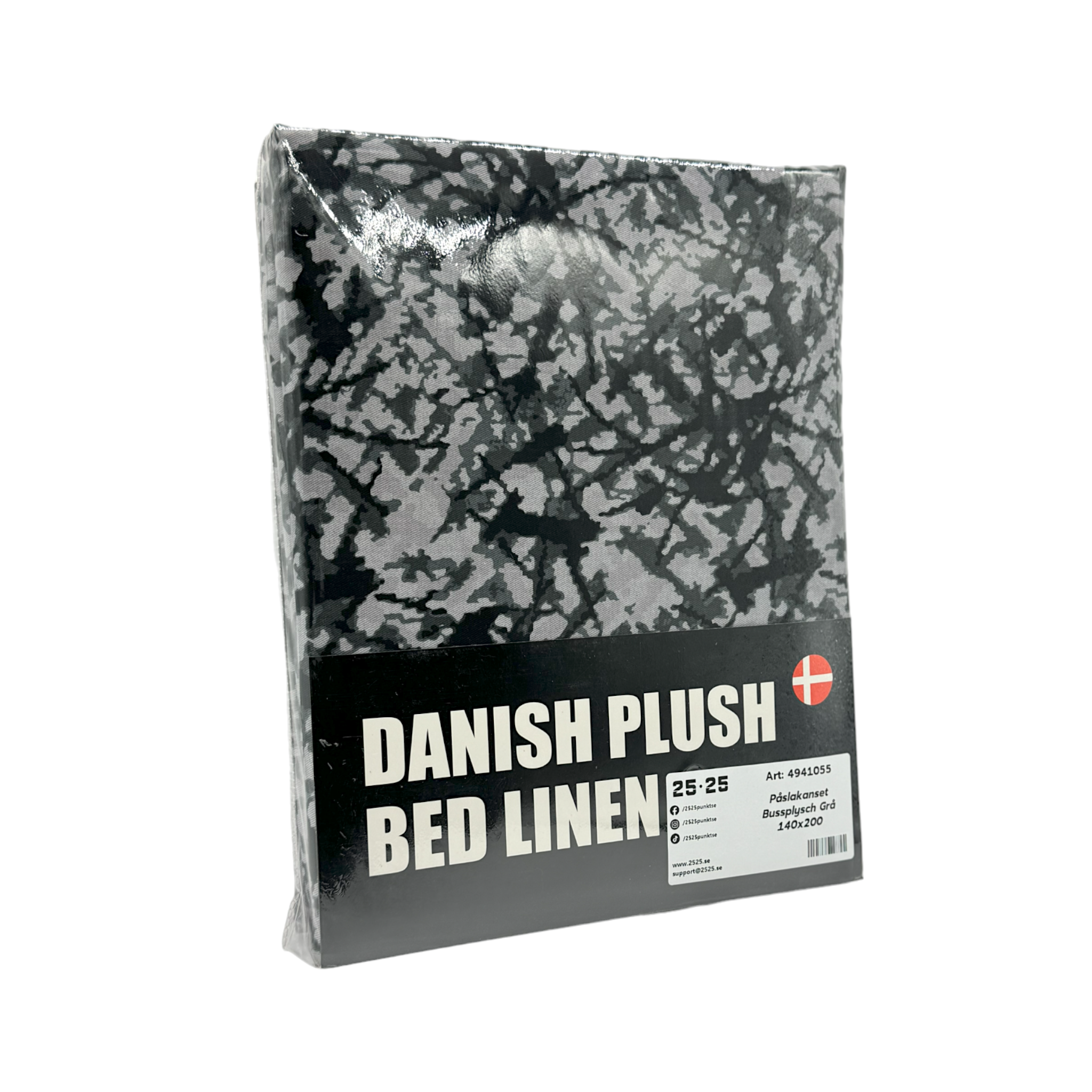 Påslakanset Bussplysch Grå 140x200