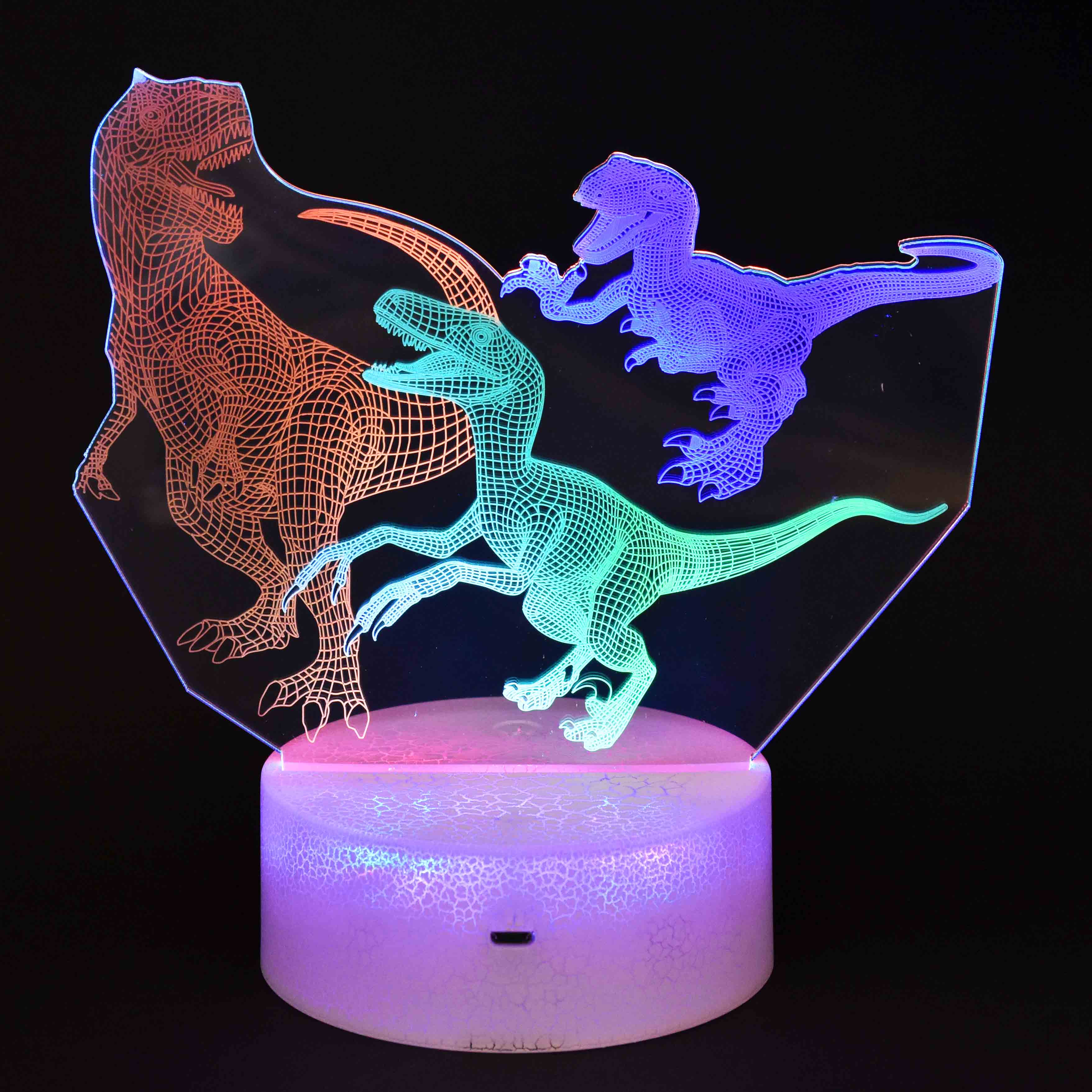 3-D ledlight lampa Dinosaur -3D LED LIGHT DINOSAUR w REMOTE 18cm