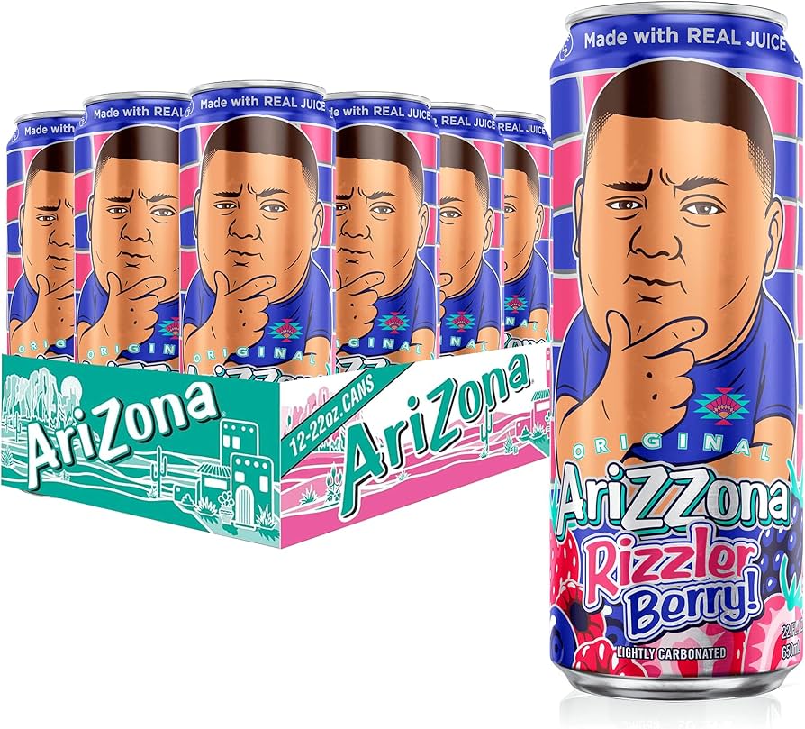 Blue Raspberry Rizzler Arizona Rizzler Berry 24x650ml - Bärig Dryck med Fruktjuice