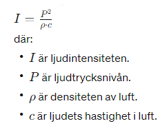 Ljudintensitet inom ljudisolering och ljudabsorbering