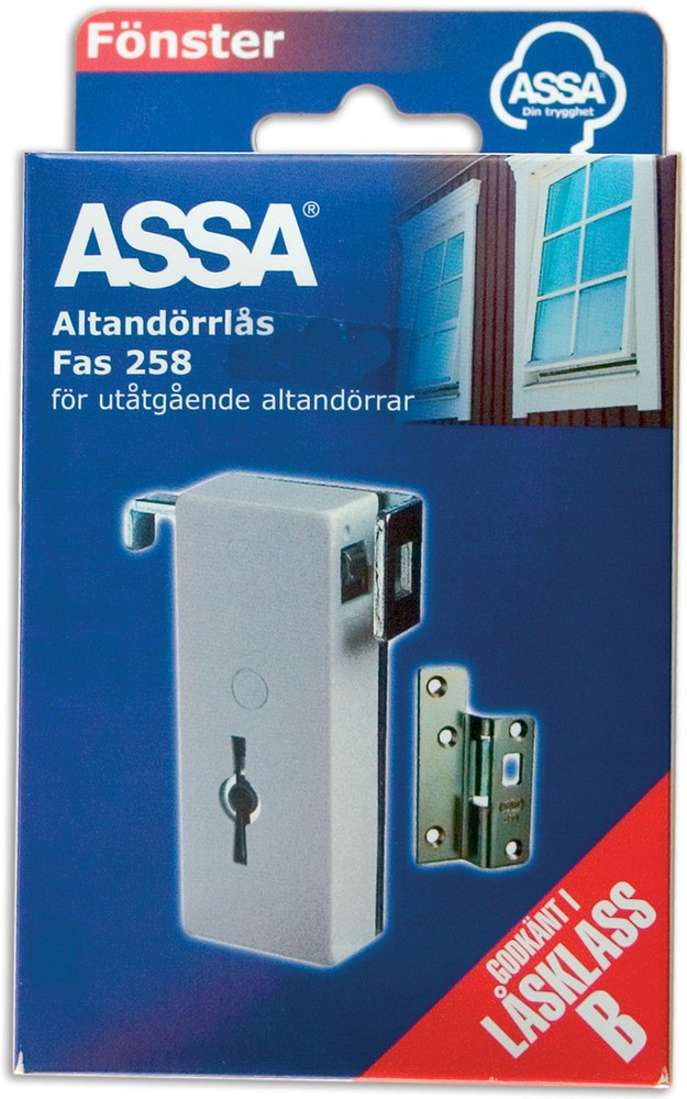 Altandörrlås 258 vit Komplett Assa abloy