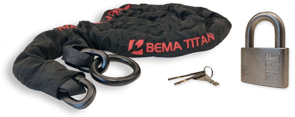 Låspaket 470 titan klass 4 hänglås, kätting 1,6m (1.6 meter) Bema