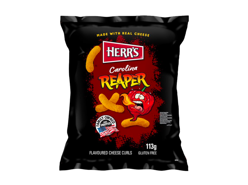 Herrs Cheese Curls Carolina Reaper 113g /12st (STORA)