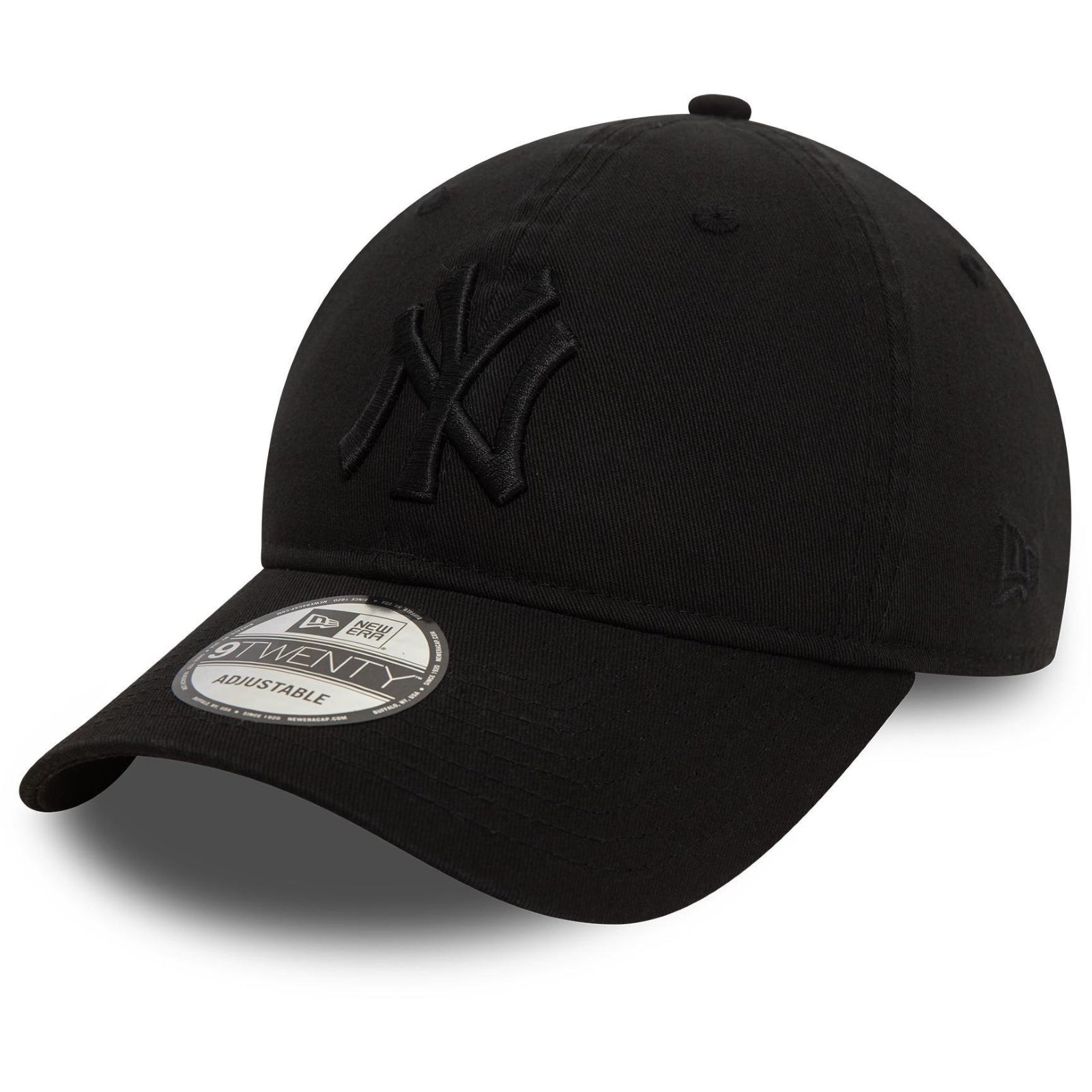 Svart New Era 9TWENTY Yankees-keps med tonad NY-brodyr och böjd skärm