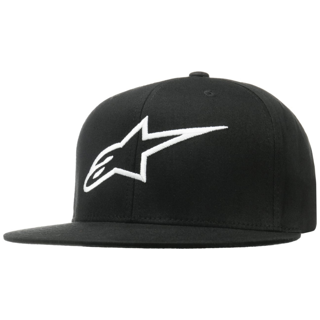 Flexfitkeps Ageless Flatbill Black White Alpinestars