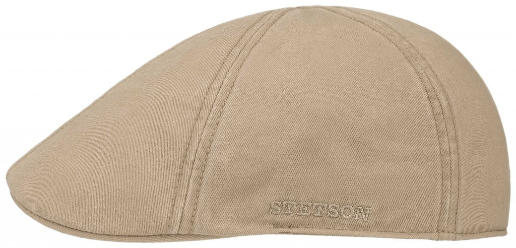 Stetson Texas Cotton Beige, beige flat cap med låg profil och kort skärm