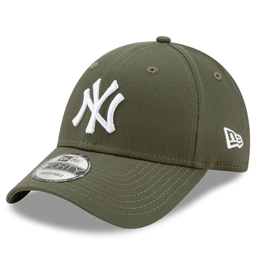 Grön New Era 9FORTY Yankees-keps med vit NY-brodyr och böjd skärm