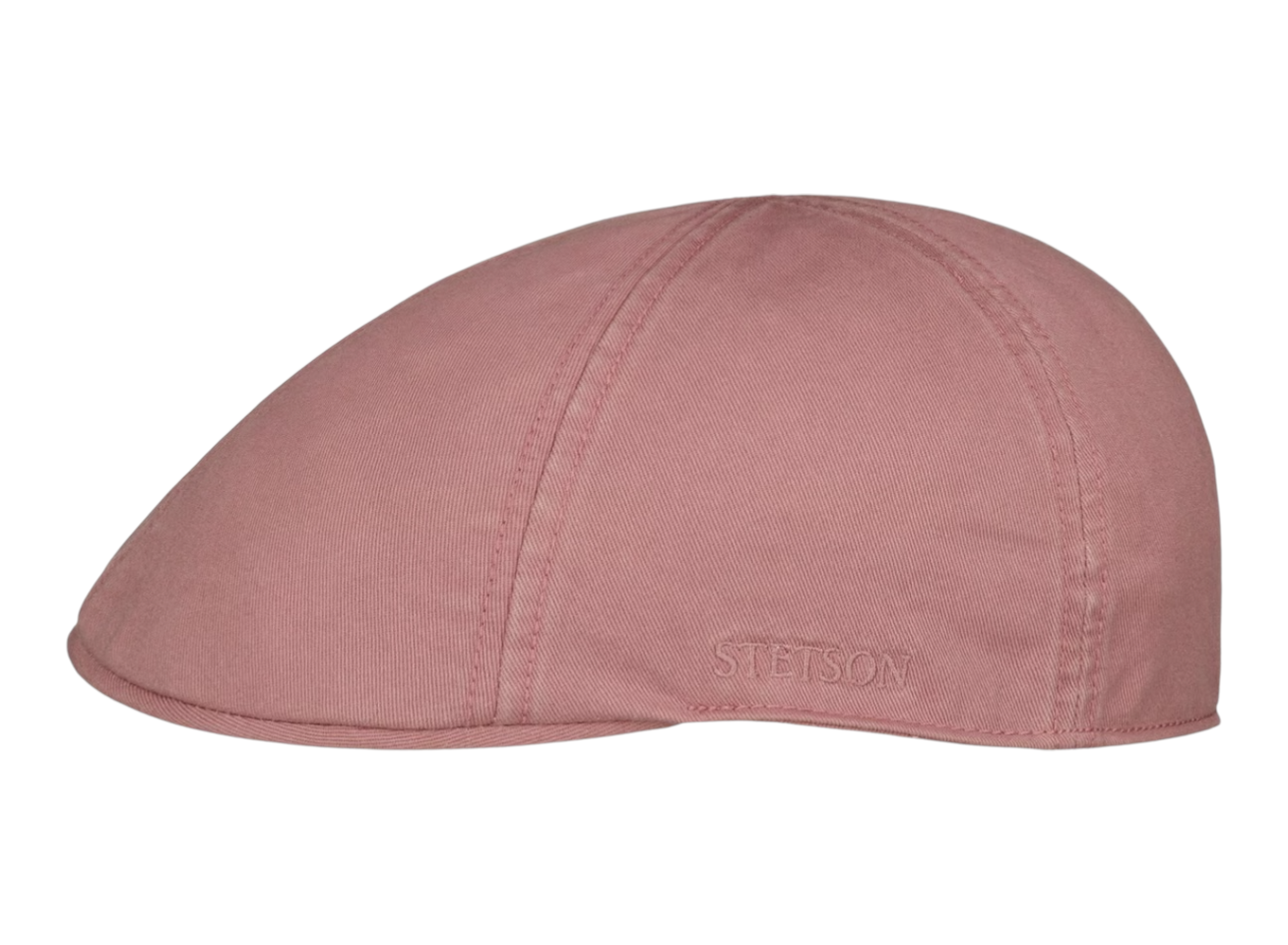 Stetson Texas Cotton Dusty Rose, dämpat rosa flat cap med låg profil och kort skärm