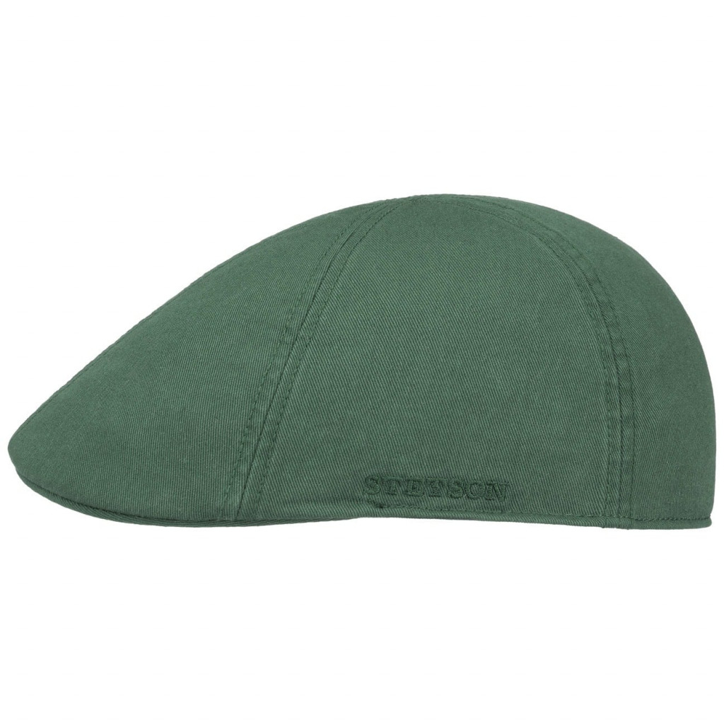 Stetson Texas Cotton Green, grön flat cap med låg profil och kort skärm