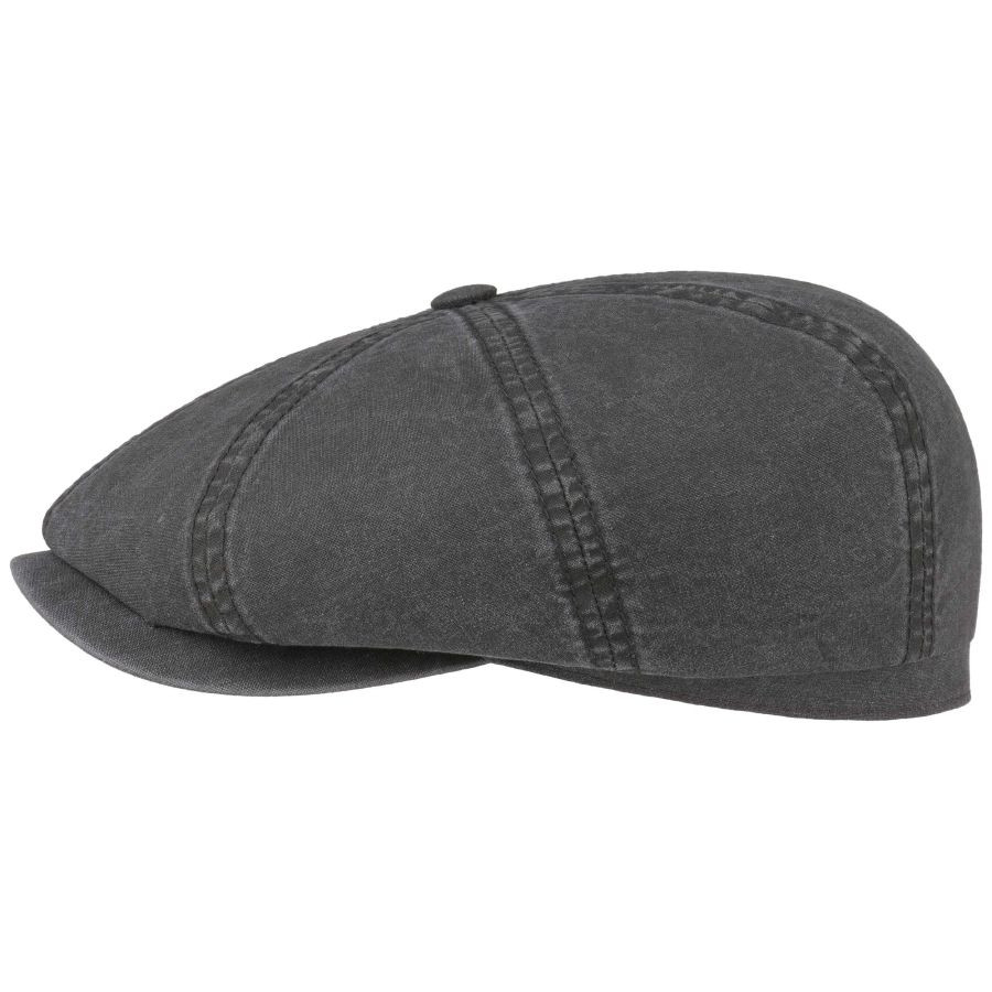 Svart Stetson Hatteras Classic Cotton med rund form och kort böjd skärm