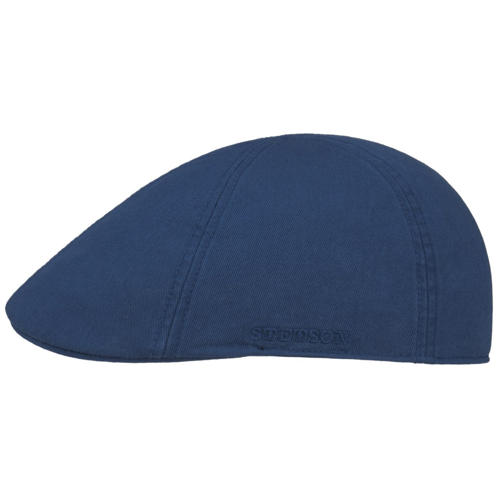 Stetson Texas Cotton Blue, blå flat cap med låg profil och kort skärm