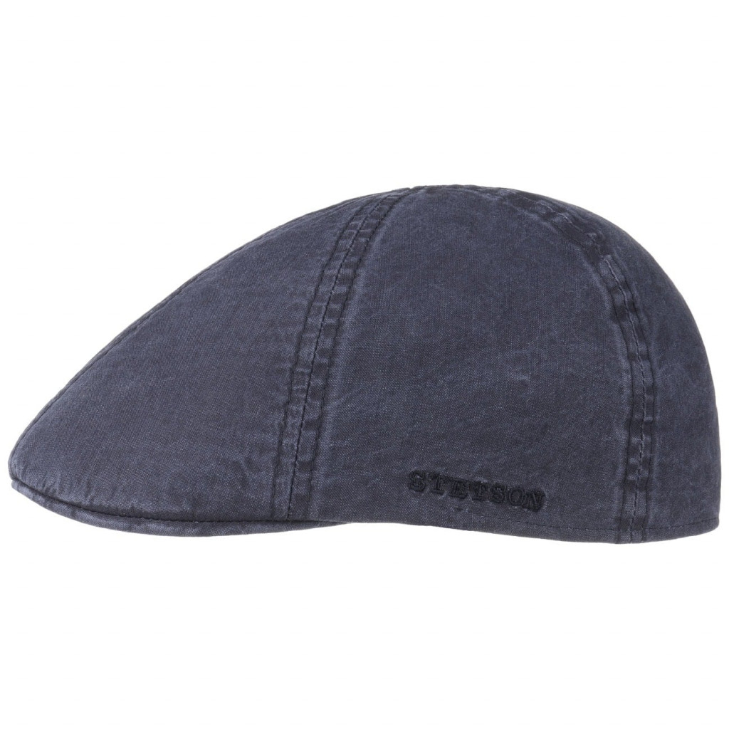 Stetson Texas Organic Cotton Navy, marinblå flat cap med låg profil