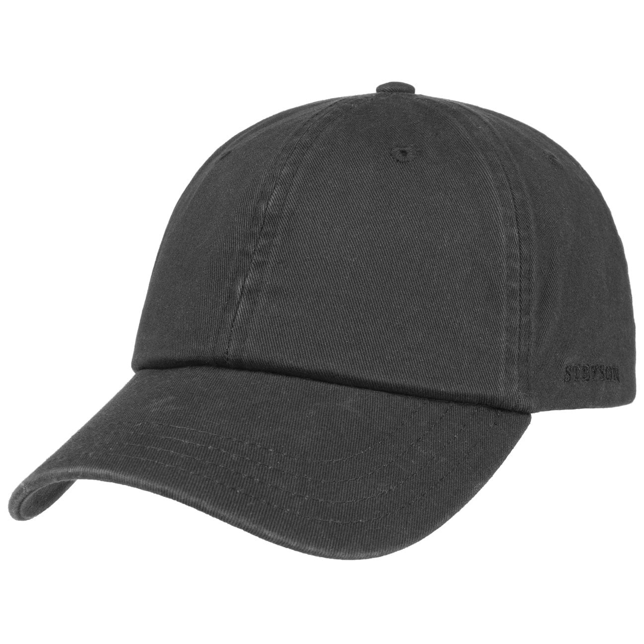 Svart Stetson Rector Cap med böjd skärm och diskret broderi