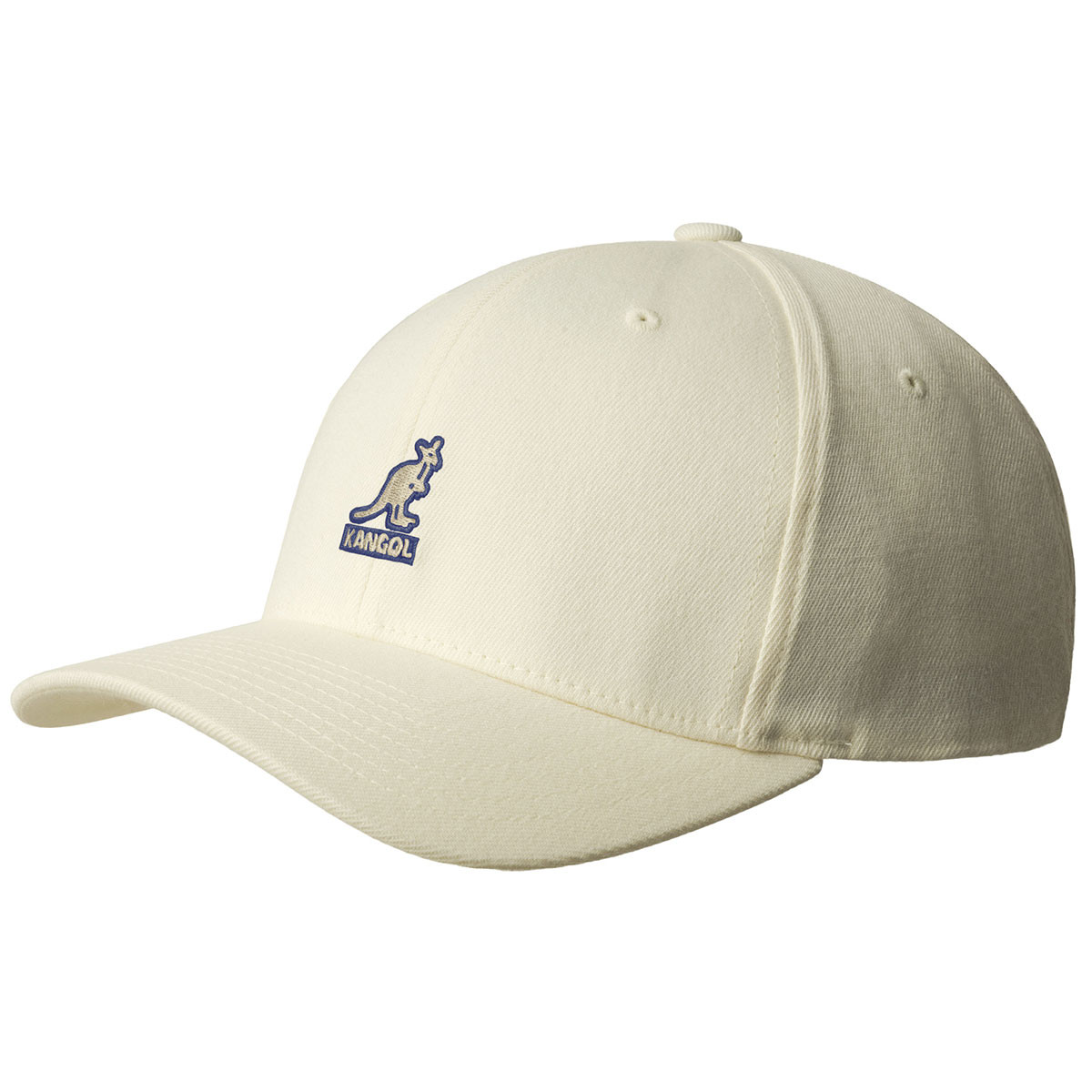Vit Kangol Wool Flexfit Baseball-keps med broderad logotyp