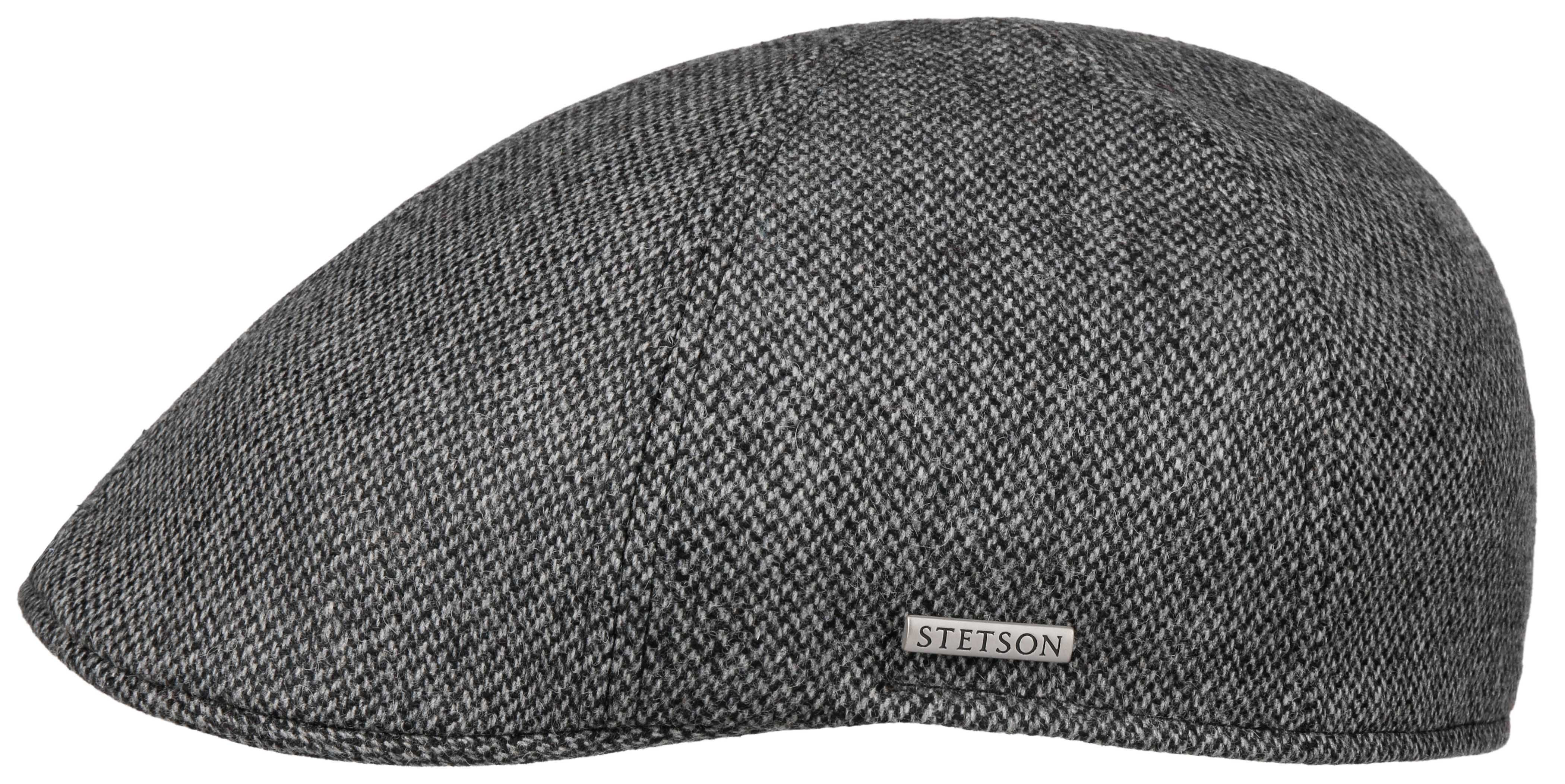 Stetson Texas Fine Herringbone Anthracite, antracitgrå flat cap med låg profil