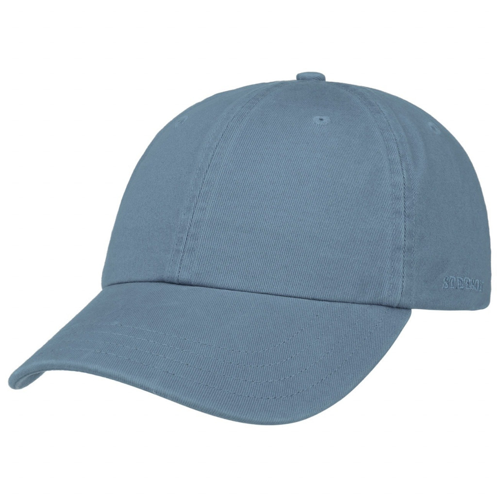 Ljusblå Stetson Rector Cap med böjd skärm och diskret broderi