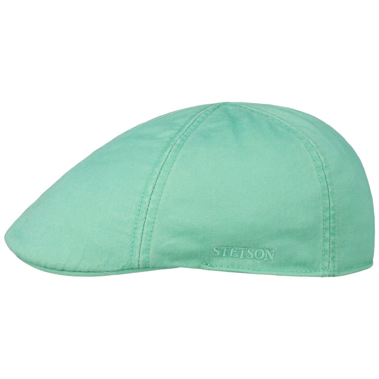 Stetson Texas Cotton Mint, mintgrön flat cap med låg profil och kort skärm