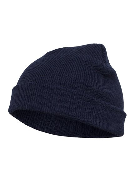 Yupoong Heavyweight Beanie Short Navy Yupoong Heavyweight Beanie Short Navy, kort ribbstickad sotarmössa med uppvikt kant