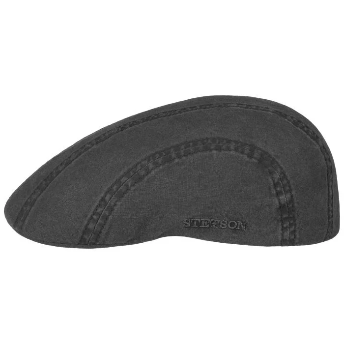 Stetson Ivy Delave Organic Cotton Black Stetson Ivy Delave Organic Cotton Black, svart flat cap med låg krona och lätt böjd skärm