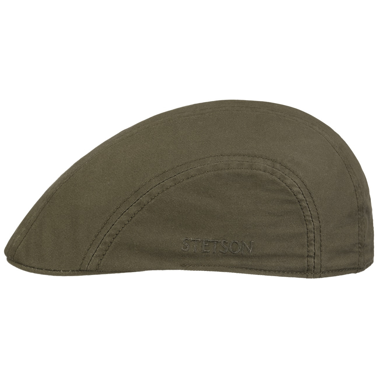 Stetson Ivy Cotton Olive Stetson Ivy Cotton Olive, olivgrön flat cap med låg krona och lätt böjd skärm