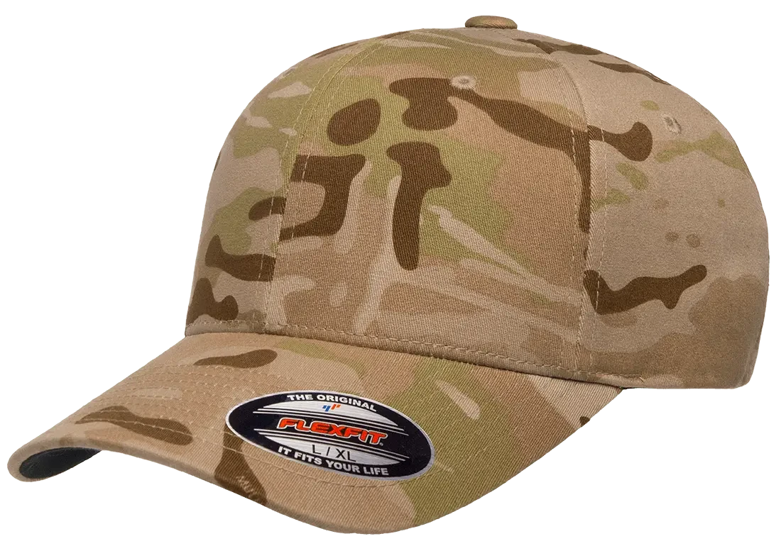 Beige Flexfit-keps med böjd skärm
