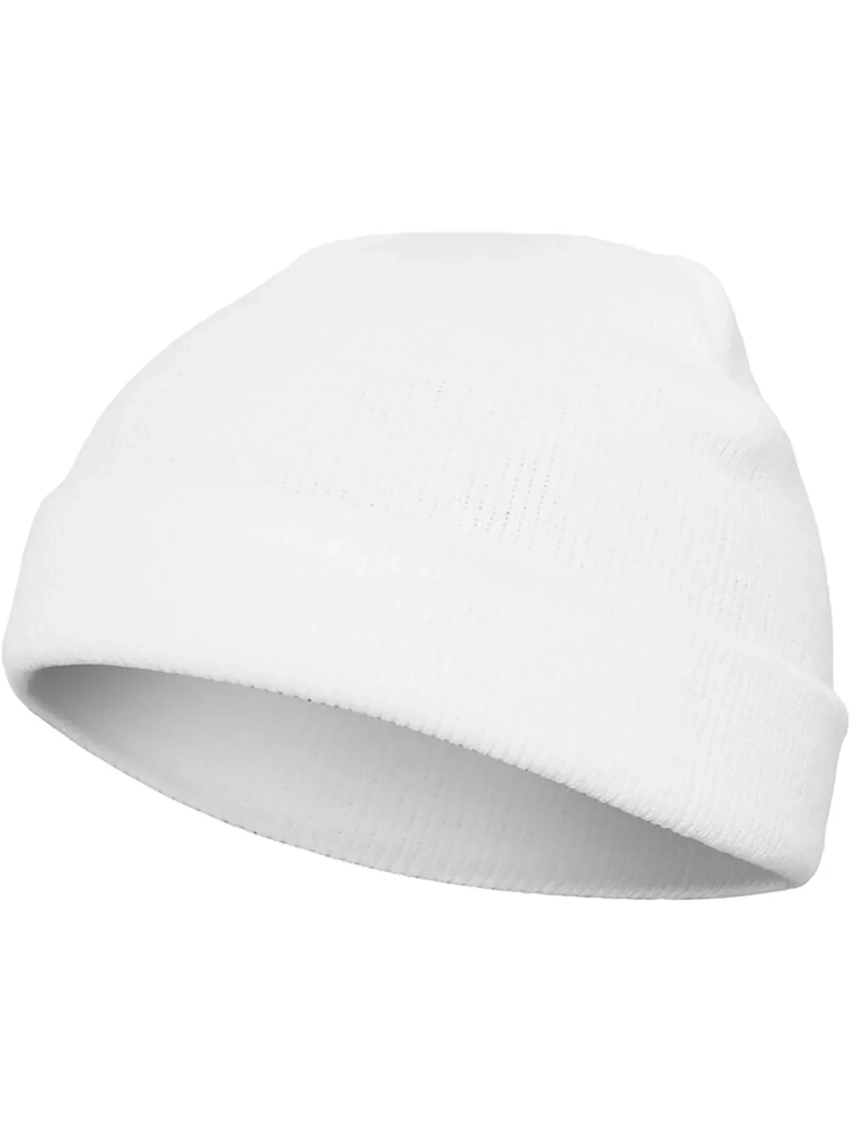 Yupoong Heavyweight Beanie Short White Yupoong Heavyweight Beanie Short White, kort ribbstickad sotarmössa med uppvikt kant