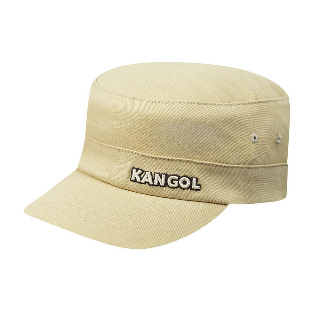 Beige Kangol Cotton Twill Army-keps med broderad logotyp