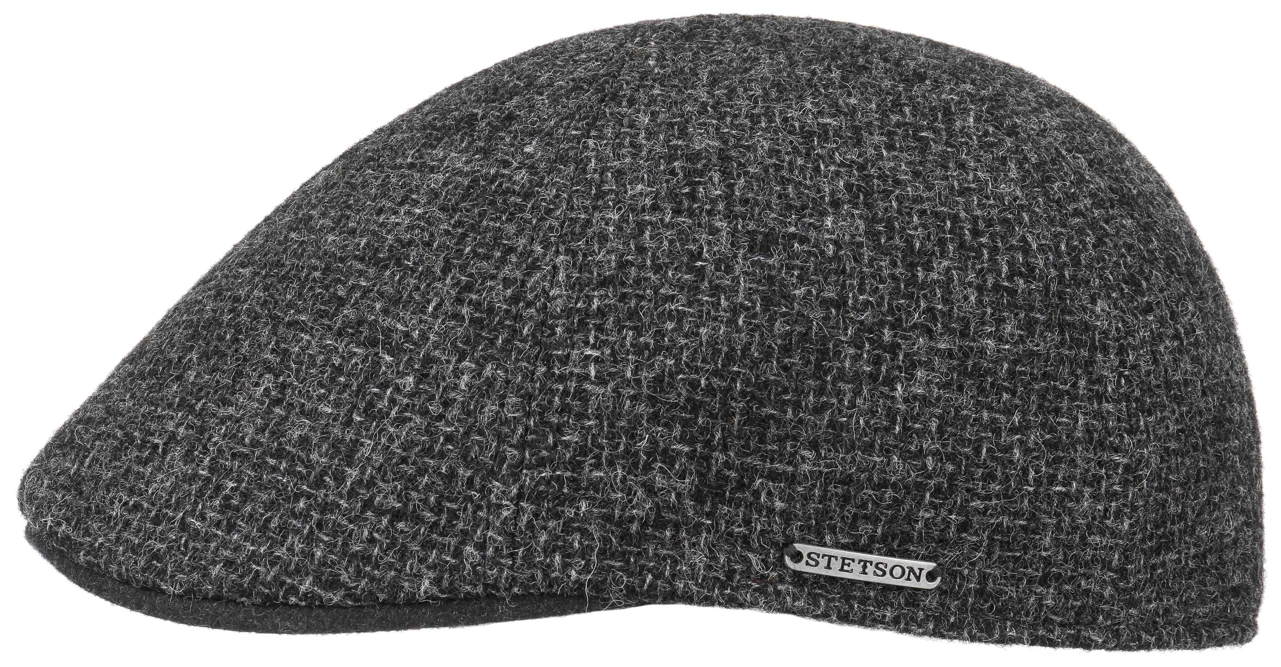 Stetson Texas Wool Anthra Melange, antracitmelerad flat cap med låg profil