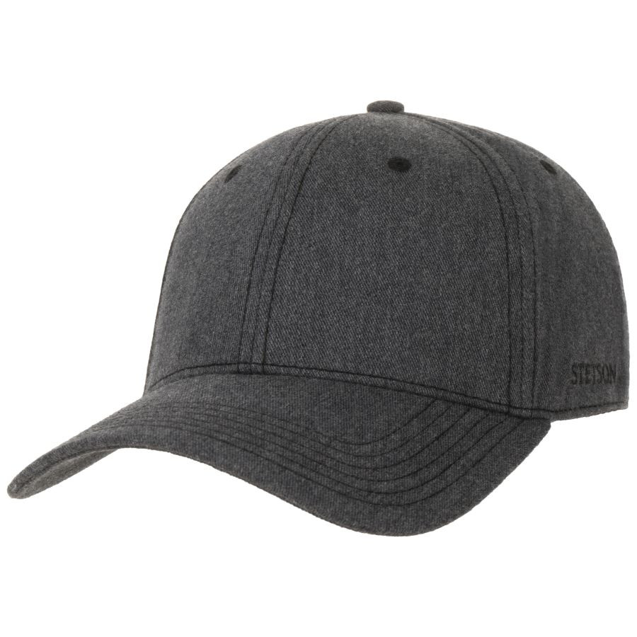 Mörkgrå Classic Cotton Melange Cap från Stetson med böjd skärm