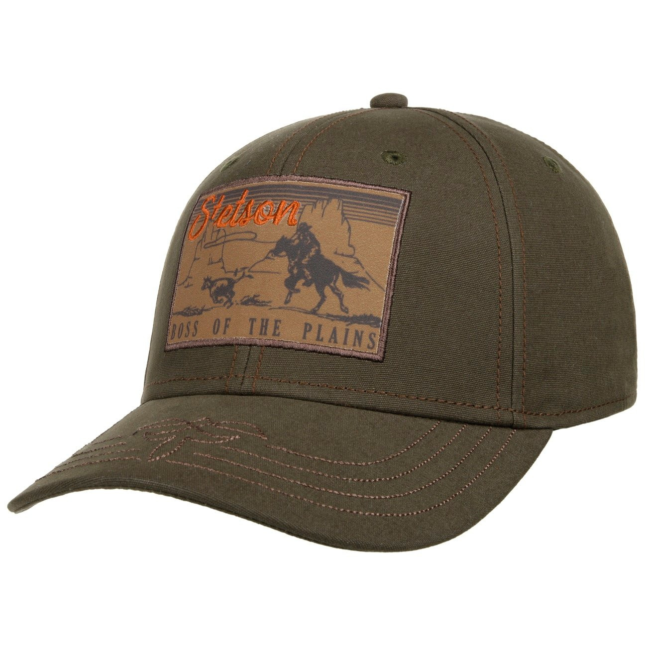 Olivgrön Boss of the Plains Cap från Stetson med böjd skärm