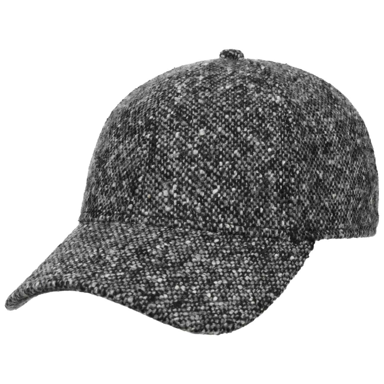 Svartvit Classic Donegal Tweed Cap från Stetson med böjd skärm