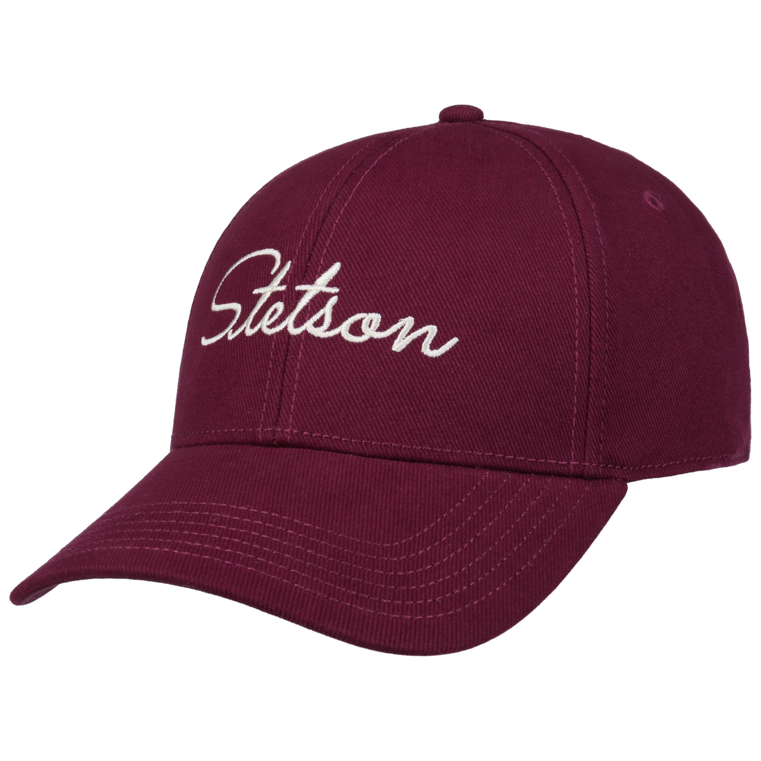 Röd Classic Lettering Cap från Stetson med böjd skärm