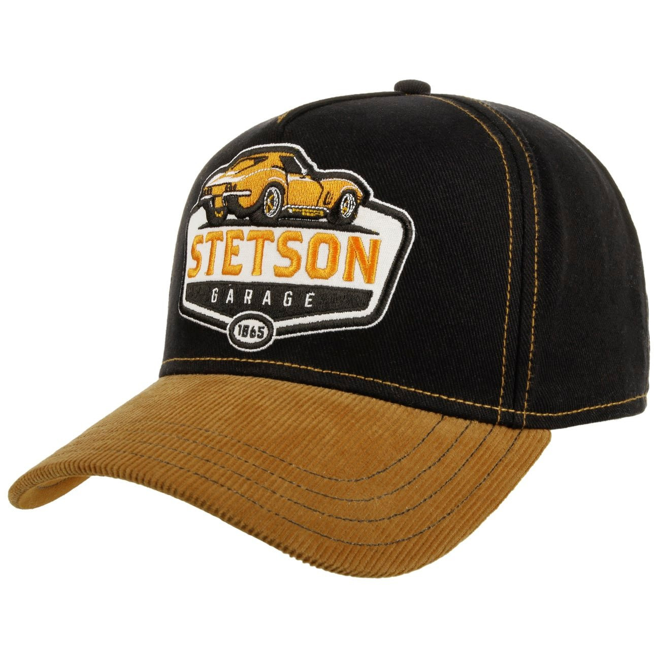 Svart och guldfärgad Garage Cap från Stetson med böjd skärm