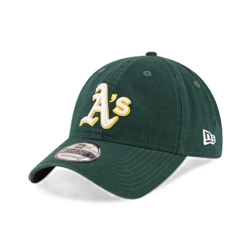 New Era 9TWENTY Oakland Athletics Core Classic Dark Green, keps med laglogga och böjd skärm