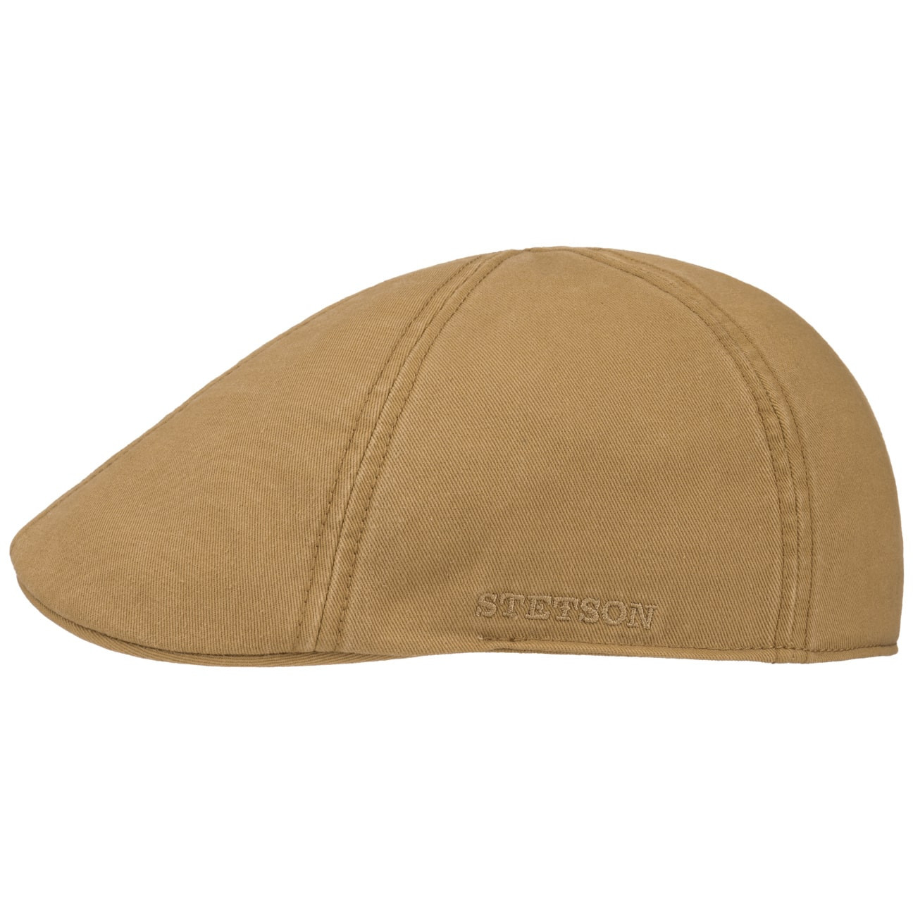 Stetson Texas Cotton Light Brown, ljusbrun flat cap med låg profil och kort skärm