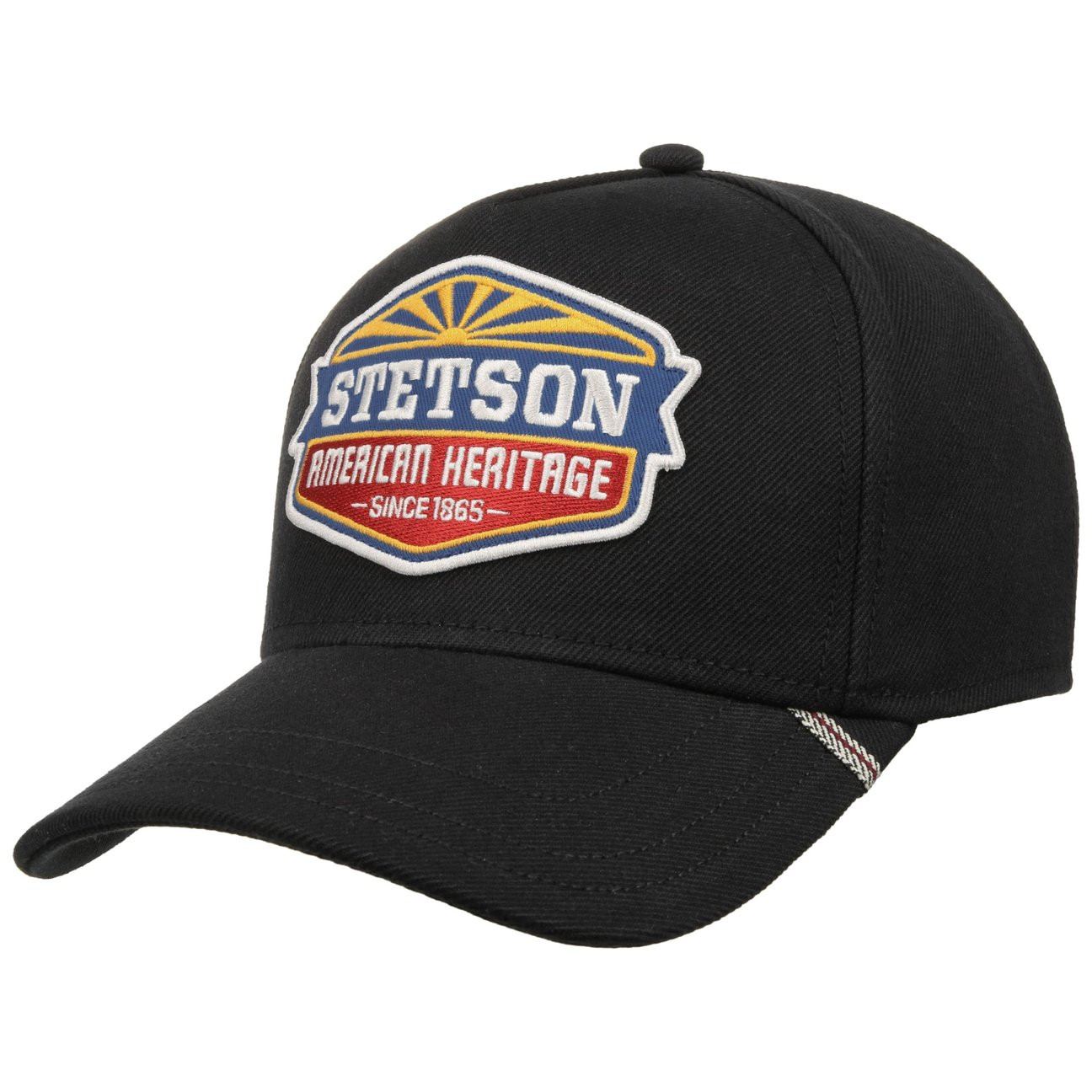 Svart Heritage Sun Cap från Stetson med böjd skärm